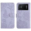 For Xiaomi Poco M5 4G/5G/M4 5G HT03 Skin Feel Butterfly Embossed Flip Leather Phone Case. 
