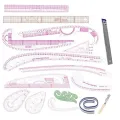 Sewing Ruler Tailor Set French Curve Ruler Accessories, Fashion Pattern Design Ruler- Sewing Pattern Making Tools with Stitching. 