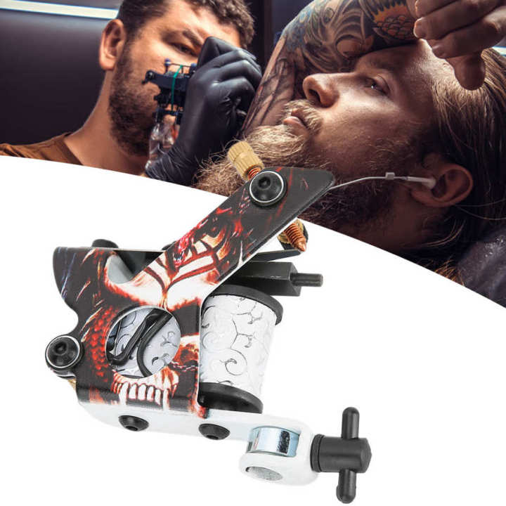 Skull Pattern Professional Coil for Liner Shader Body Art Tattoo Tool