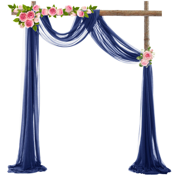 Wedding Arch Drape Solid Color Romantic Wedding Organza Tulle Chiffonfabric Draping Curtain Party Events Backdrop Decor Supplies