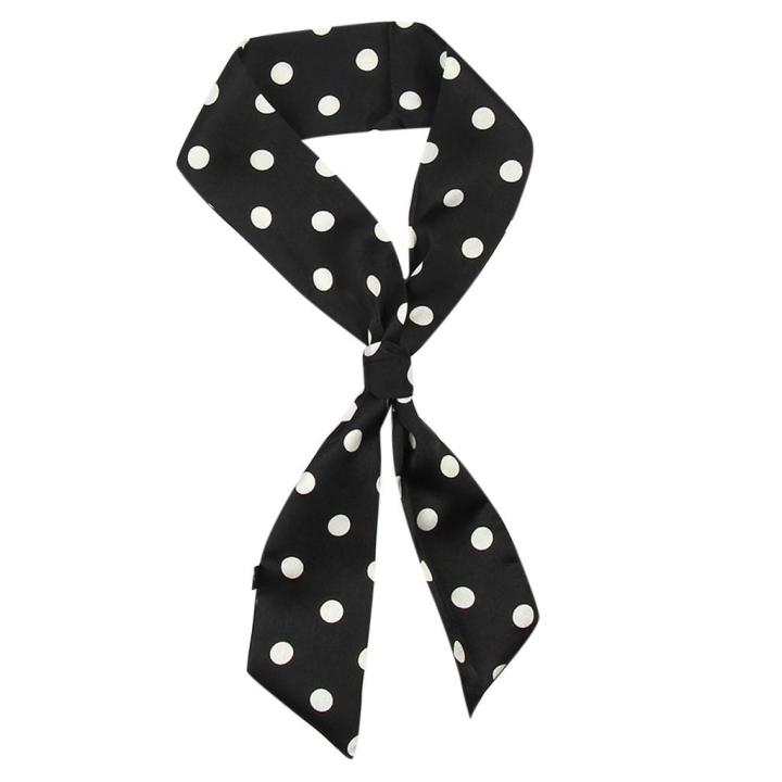 Women%20Ladies%20Dot%20Print%20Scarf%20Wrap%20Shawls%20Soft%20Silk%20Scarf%20Ribbon%20-%20Image%204