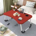Multipurpose Portable Folding Laptop Table with Cup Holder " Multi-function and Removable Stand Folding Computer Laptop Desk Small Bed Desk Simple Dormitory Lazy Table Bed with Laptop Table with Holder Slot Portable.