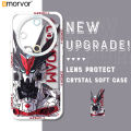 AMORVOR for Honor X9B 5G Back Cover Cool Mechanical Warrior Crystal Phone Cover Camera Protection Transparent TPU Soft Case.