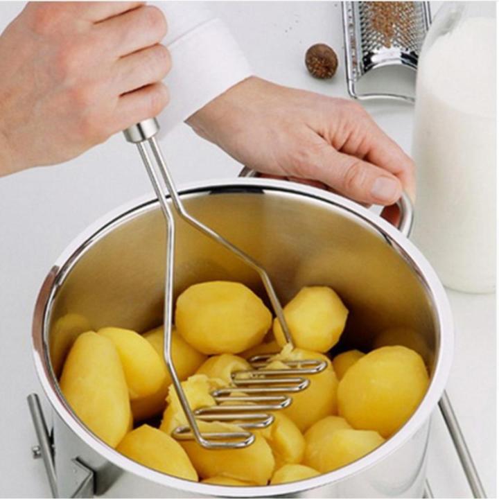 Potato Pusher Smooth Mashed Pressed Potato Ricer Puree Juice Maker Kitchen Stainless Steel Potato Egg Masher Ricer Vegetable Fru-