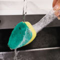 Double Use Kitchen Cleaning Brush Long Handle Multifunctional DishWashing Sponge Automatic Liquid Dispenser Scrubber Lazy Tools 1Pcs. 