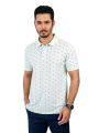 Richman Mint Color Cotton Half Sleeve Polo For Men. 
