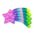 SHOOTING STAR RAINBOW BUBBLE POP IT SENSORY FIDGET TOY Rainbow Colors Silicone Stress Reliever. 