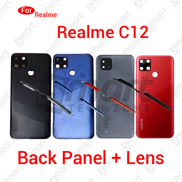 Realme C12 Back Panel/Backshell/ Casing + Camera Lens + Side Buttons ...