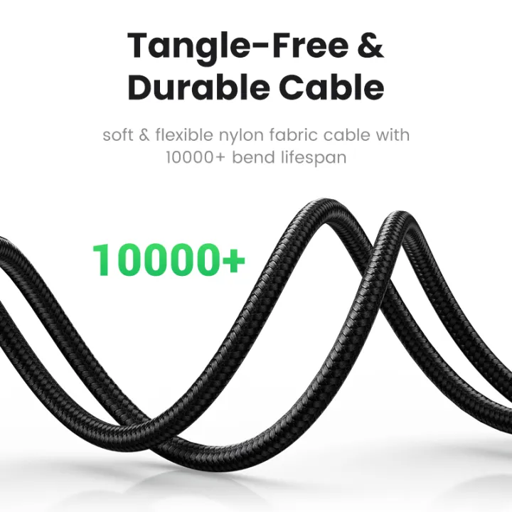 UGREEN%203%20Meter%203.5mm%20Nylon%20Bradied%20Audio%20Cable%20Compatible%20for%20iPhone%20iPad%20or%20Cell%20Phone%20Tablets%20Media%20Players%20-%20Image%206