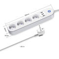 Wifi Smart Power Strip 4 EU Outlets Plug with 3 USB Charging Port Timing App Voice Control Work with Alexa Google Home Maximum current: 2400 W (240 V / 10 A).