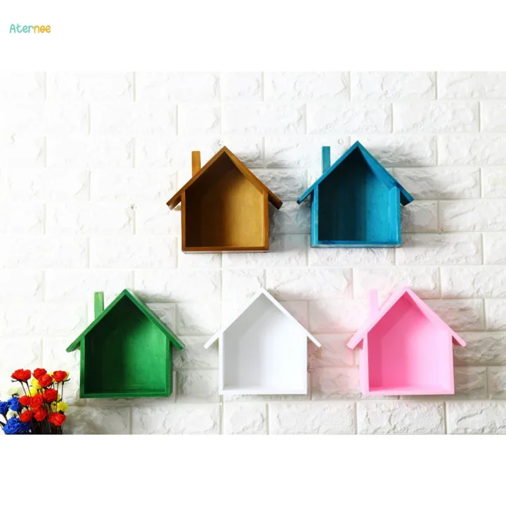 5x%20House%20Shaped%20Floating%20Wall%20Mounted%20Shelves%20For%20Decor%20White%20-%20Image%209