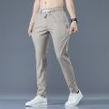 Men's Trousers Spring Summer Thin Green Solid Color Fashion Pocket Applique Full Length Casual Work Pants Pantalon. 