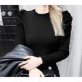 Black Full Sleeve Crop Top Blouse For Women - Blouse For Women - Blouse For Women - Blouse.