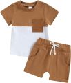 Baby Boy Summer Short Sleeve T-shirt Tee Shorts 2 Pcs Outfits Set used children baby comfortable T-shirt and pant (.
