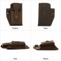 Leather Belt Retro Holster​ Cell Phone   (Brown). 