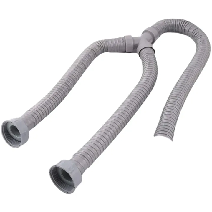 TWEXQNY%203pcs%203.5Ft%20Washing%20Machine%20Pvc%20Y%20Shaped%20Drain%20Discharge%20Hose%20Washer%20Pipe%20Connector%20,%20with%202%20Waterproof%20Rings%20-%20Image%204