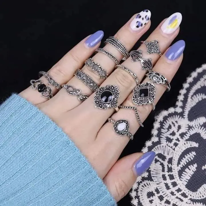 Trendy%2015%20Pcs/set%20Ring%20Set%20for%20Women%20New%20Collection/%20Finger%20Rings%20for%20Girls%20Simple%20Stylish%20-%20%20Fashionable%20Silver%20Smart%20Retro%20Rings%20Set%20Birthday%20Gift%20for%20Women%20-%20Image%204