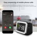 AEC BT-511 Mini LED HD Mirror Bluetooth Speaker, Support 32GB TF Card & 3.5mm AUX & Dual Alarm Clock & Real-time Temperature & Hands-free Calling(White). 