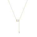 The new Xiaohongshu light luxury opal pendant niche design sense small waist necklace female Internet celebrity versatile clavicle chain.