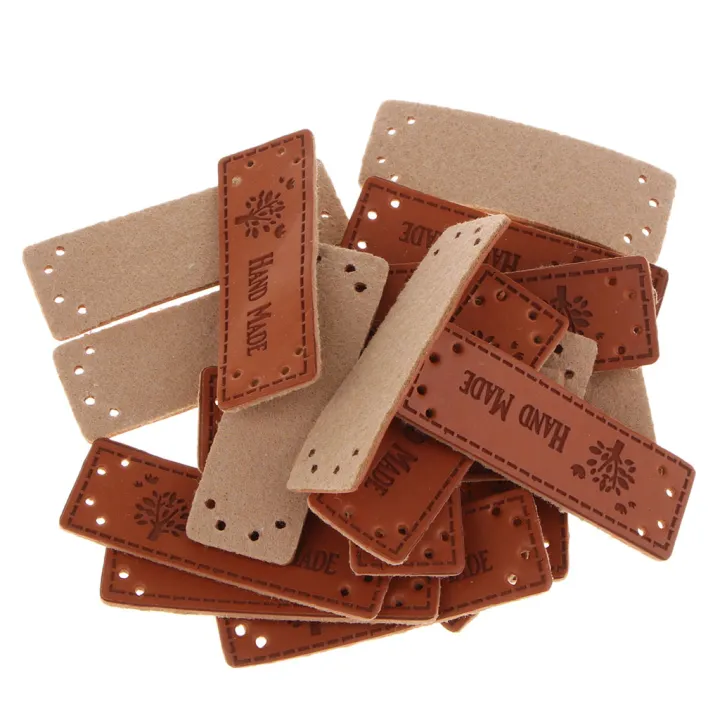 20pcs/Pack%20Leather%20Handmade%20Label%20Patches%20Tags%20DIY%20Sew%20Clothes%20Crafts%20-%20Image%206