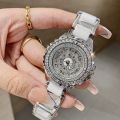 Mary Ceramic Personalized Fashion Trend Full Diamond Women's Watch New Rose Gold.