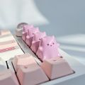 MiFuny Ghost Cat Kecap Resin Gradient Pink Cute Keyboard Caps Customized Keycaps for Mechanical Keyboard Accessories Girls Gift. 