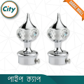 1 Pair (2 Pis) CP Polished Crystal Minar Curtain Pipe Cover Pipe Cap For 1 Inch Pipe Curtain Decor Minar. 