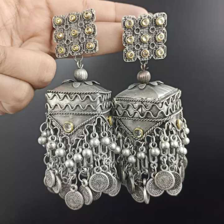 New indian Fancy Oxidised German Silver Jhumka Earrings for Women  Collection