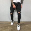 Ripped Men Jeans Slim Fit Skinny Pants High Quality Spring Summer Fashion Washed Vintage Blue Hip Hop Pants Streetwear Trousers.