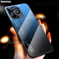 For Realme C63 Phone Case Gradient 9H Tempered Glass Protector Colorful Soft Edge for Realme C61 Cover Casing HP. 
