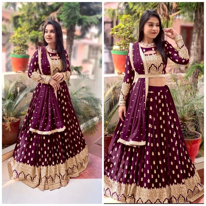 Babyhug Woven Sleeveless Zari Design Choli with Lehenga & Dupatta Golden Foil Embroidery- Fuchsia