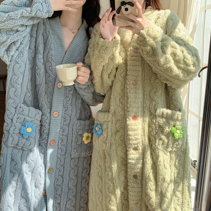 New%20Winter%20Soft%20Thick%20Warm%20Korean%20Floral%20Sleepwear%20Bath%20Robe%20Home%20Clothes%20Flannel%20Pajamas%20For%20Women%20Soft%20Long%20Sleeve%20Night%20Robe%20-%20Image%206