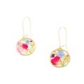 Foreign Trade New Irregular round Rose Petals Dried Flower Earrings Epoxy Floral Earrings Ear Studs diy. 