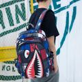 Fashion Trend Anime Backpack Men Students Schoolbag Spider Sharks Print Simple Personality Junior Bagpacks Laptop Bag Rucksack. 