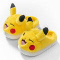 Pokemon Pikachu Children's Cotton Slippers Boys and Girls Winter Home Shoes Indoor Non-slip Parent-child Bag Heel Cotton Shoes. 