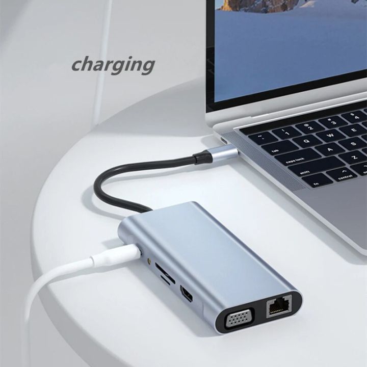 Trumsoon%20USB%20C%20Hub%20RJ45%20Ethernet%204K%20HDMI-Compatible%20VGA%20Type%20C%20PD%20USB%203.0%202.0%20SD%20TF%20Dock%20for%20MacBook%20iPad%20Samsung%20S20%20Dex%20TV%20-%20Image%203