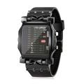 New Unisex Square Style Cool Colorful LED Digital Watch Binary Wrist Black.