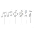 6 Pcs Music Notes Themed Cupcake Topper Paper Cake Inserts Card Wedding Cake Topper Decoration. 