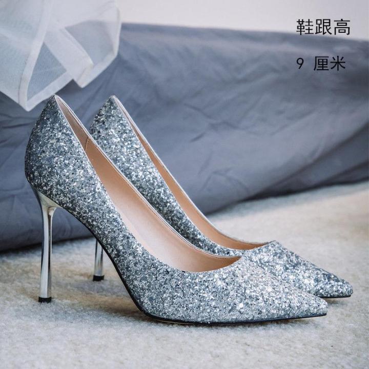 Wedding%20Dress%20Photo%20Studio%20Photography%20Pointed%20High%20Heels%20Stiletto%20Heel%20Low-Cut%20Rhinestone%20Pumps%20Wedding%20Shoes%20Bridal%20Women's%20Shoes%20Super%20-%20Image%207
