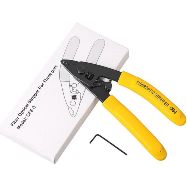 gu Cfs-3 Fiber Optical Stripper Pliers 3-port Wire Strippers Ftth Optic Fast Stripping Pliers Tool Supplies