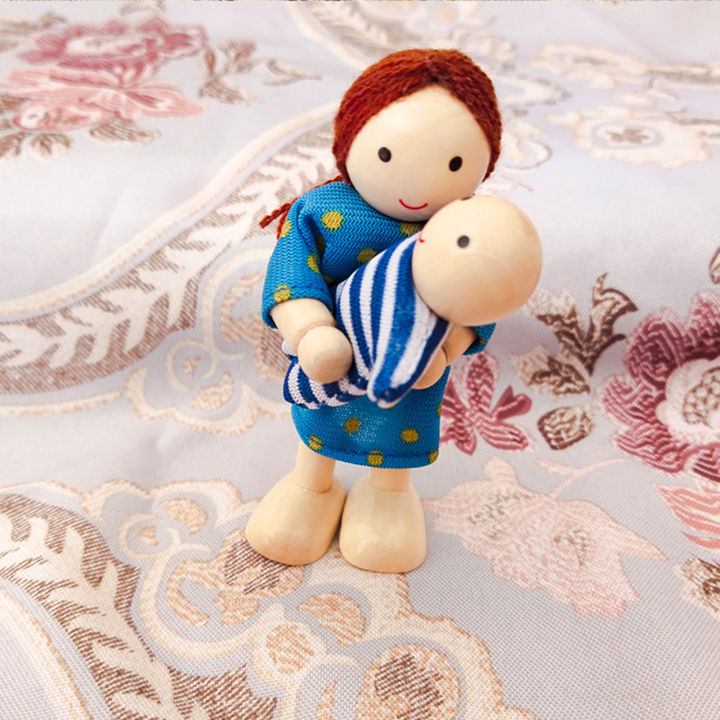 7Pcs/Set%20Cartoon%20Family%20Wooden%20Movable%20Jointed%20Doll%20Parent-child%20Toys%20Kids%20Gift%20-%20Image%205