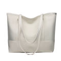 Cross-border new women's tote bag 2021 Korean version large-capacity shoulder bag, Oxford cloth spliced soft leather handbag.