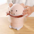 Desktop trash Mini Flip Lid Home Living Room Desktop Bedside Plastic Trash Can Cartoon Garbage Bin. 