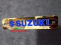 Suzuk-i gixxer metal front name plate golden colour. 