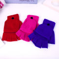 Half Finger Flip Gloves Winter with Finger Caps Knitted Fingerless Touchscreen Gloves for Men Women Finger Mittens Glove. 