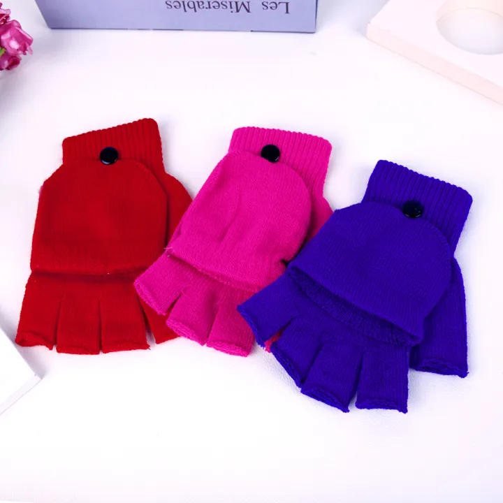 Half%20Finger%20Flip%20Gloves%20Winter%20with%20Finger%20Caps%20Knitted%20Fingerless%20Touchscreen%20Gloves%20for%20Men%20Women%20Finger%20Mittens%20Glove%20-%20Image%203