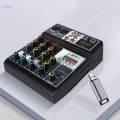 Audio Mixer DJ Mixer, Support Bt 5.0 USB Sound Board Mixing Console 48V Power for Phone,.