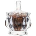 Glass Bowl with Lid  Multipurpose Decorative Item Serving Fruit Dry Fruits Chocolates Snacks Pickle Dessert Tea. 