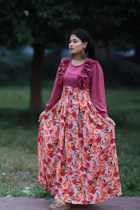 New%20Gorgeous%20Stylish%20and%20Fashionable%20Latest%20Premium%20Luxury%20Screen%20Printed%20Skirt%20Linen%20Alex%20Georgette%20Full%20Sleeve%20Work%20Stitched%20One%20Piece%20Dress%20For%20Women%20-%20Image%203