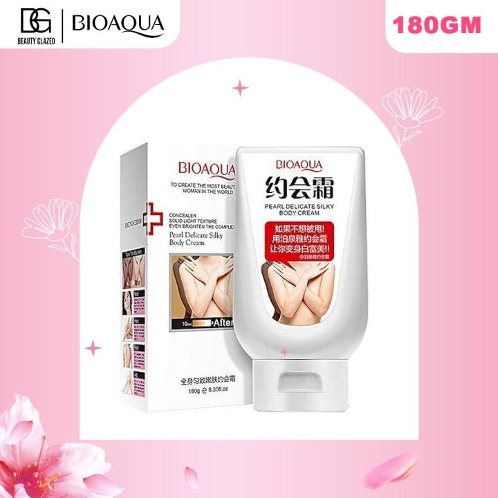 Bioaqua Pearl Delicate Silky Body Cream Sexy Feet Women Skin Care Natual Rejuvenates Nutrition Concealer- 180Gm